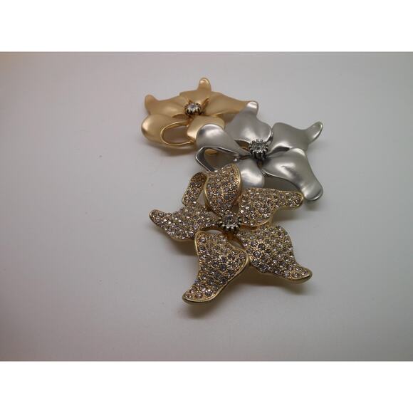 Jewelry Making Connector 2-Tone Gold Silver Rhinestone Crystal Floral Wedding - Picture 6 of 10